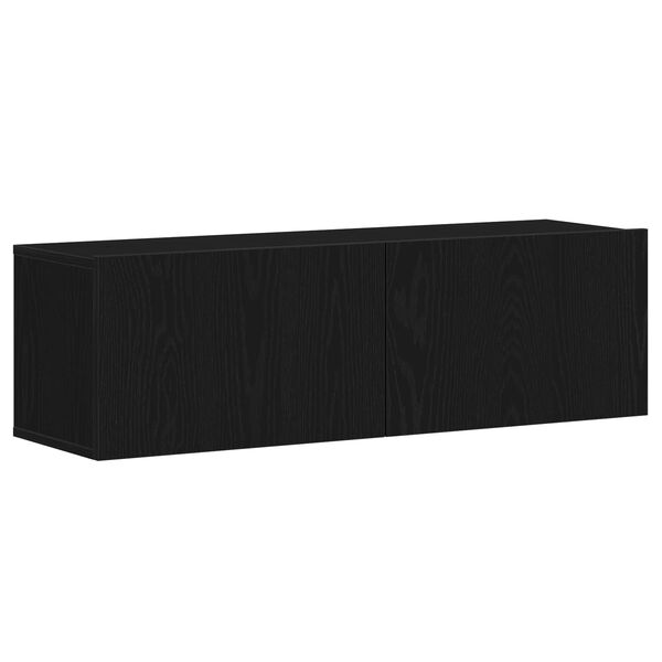 vidaXL TV Cabinet Set Wall-mounted 4 pcs Black Oak 130.5 x 30 x 140 cm