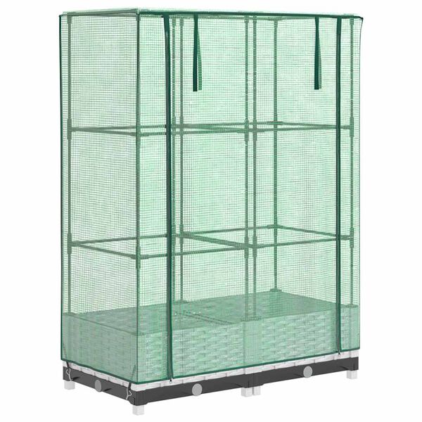 vidaXL Raised Bed with Greenhouse Cover Rattan Look 80x40x123 cm