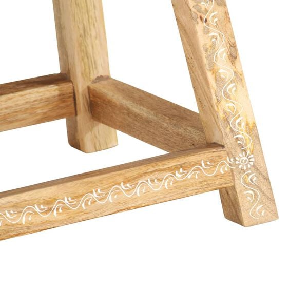 vidaXL Hand-painted Stool 38x38x35 cm Solid Mango Wood