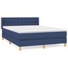 vidaXL Box Spring Bed with Mattress Blue 140x190 cm Fabric