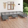 vidaXL 10 Piece Garden Lounge Set Grey Solid Wood Pine