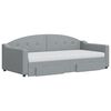 vidaXL Daybed with Trundle and Drawers Dark Grey 90x190 cm Fabric
