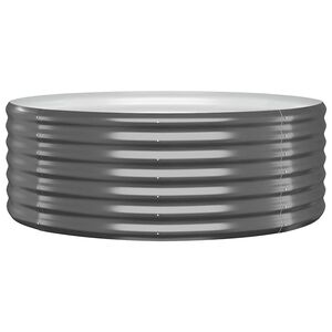 vidaXL Garden Raised Bed Galvanised Steel 100x100x36 cm Anthracite