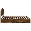 vidaXL Storage Bed with Drawer Smoked Oak 180 x 200 cm Engineered Wood