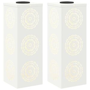 vidaXL Solar LED Pathway Light 2 pcs Warm White 18 x 18 x 50 cm
