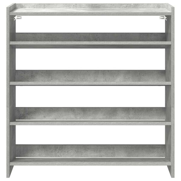 vidaXL Shoe Rack Concrete Grey 80x25x81 cm Engineered Wood