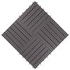 vidaXL Decking Tiles 30 pcs Grey Wash 30x30 cm Solid Acacia Wood