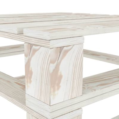 vidaXL Garden Pallet Tables 2 pcs White Wood