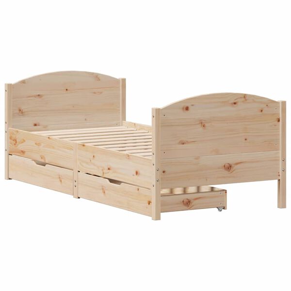 vidaXL Bed Frame without Mattress 90x190 cm Single Solid Wood Pine