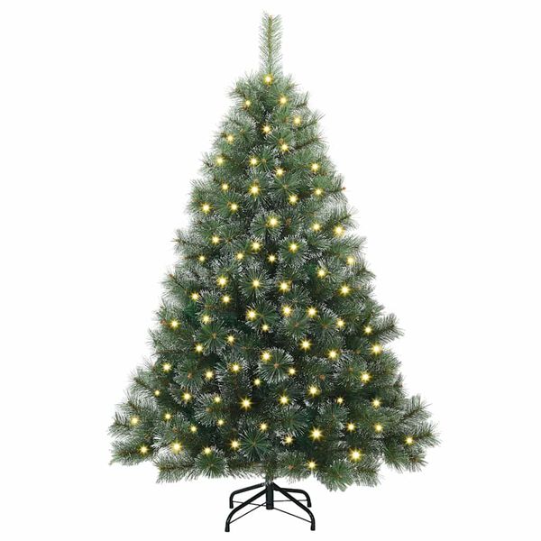 vidaXL Artificial Christmas Tree with 150 LEDs Green 120 cm PE and PVC