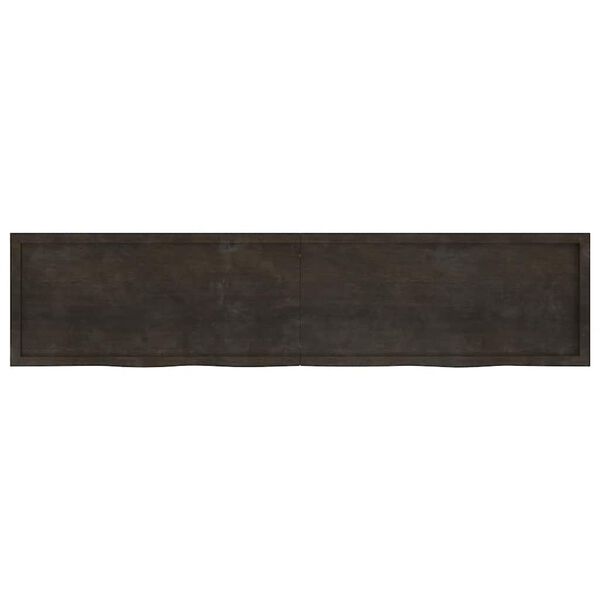 vidaXL Bathroom Countertop Dark Brown 220x50x(2-6) cm Treated Solid Wood