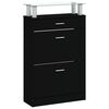 vidaXL Shoe Cabinet Black 63x24x104 cm Engineered Wood