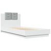 vidaXL Bed Frame with LED without Mattress White 75x190 cm Small Single