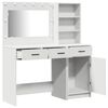 vidaXL Dressing Table with Mirror Lights 2 pcs White Engineered Wood