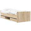 vidaXL Bed Frame with Drawer with Headboard Sonoma Oak Engineered Wood