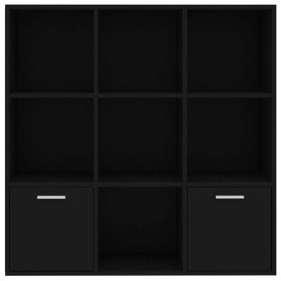 vidaXL Book Cabinet Black 98x30x98 cm Engineered Wood