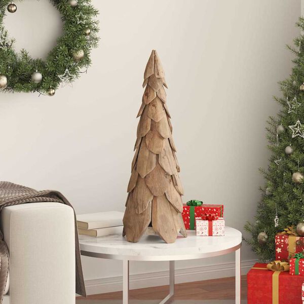 vidaXL Christmas Tree with Stand Brown 80 cm Solid teak wood
