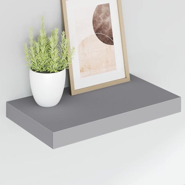 vidaXL Floating Wall Shelf Grey 40x23x3.8 cm MDF