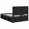 vidaXL Bed Frame with Headboard Black 120 x 190 cm Solid Pine Wood