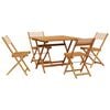 vidaXL 5 Piece Garden Dining Set Beige Fabric and Solid Wood