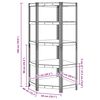 vidaXL 5-Layer Corner Shelf Silver Steel&Engineered Wood