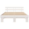 vidaXL Bed Frame with Headboard White 150 x 200 cm Solid Pine Wood