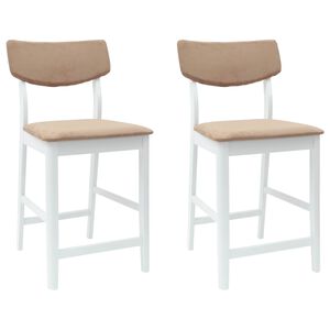 vidaXL Dining Chairs 2 pcs Solid Rubber Wood White 48 x 49 x 95 cm