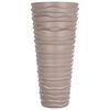 vidaXL Planter with Removable Inner Mocha 18/45 L PP Grooved Look