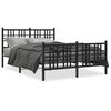 vidaXL Metal Bed Frame without Mattress with Footboard Black 120x200cm
