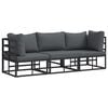vidaXL Outdoor Furniture 3 Piece Black and Anthracite Metal