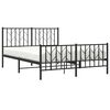 vidaXL Metal Bed Frame without Mattress with Footboard Black 135x190cm