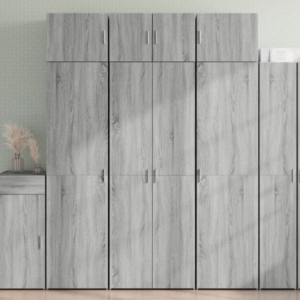 vidaXL Storage Cabinet Grey Sonoma 70x42.5x225 cm Engineered Wood