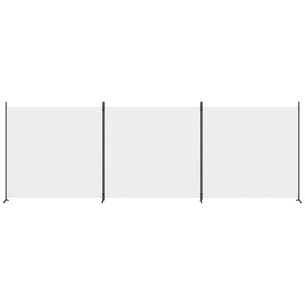 vidaXL 3-Panel Room Divider White 525x180 cm Fabric