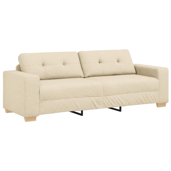 vidaXL Sofa Cream 221 x 78 x 80 cm Fabric