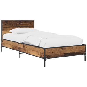vidaXL Bed Frame with Headboard Old Wood 80 x 200 cm Engineered Wood