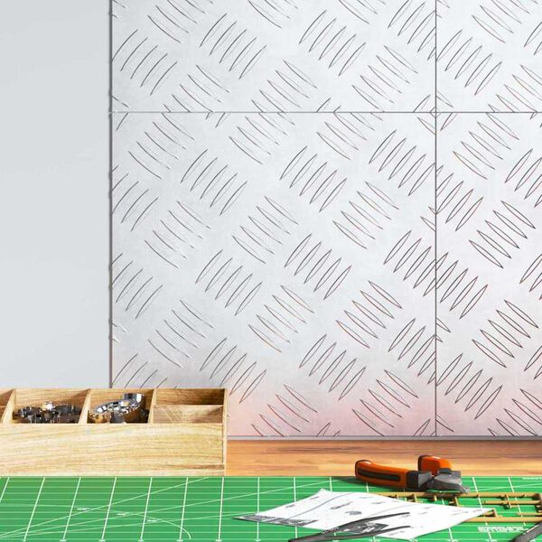 vidaXL Stair Tread Square 4 pcs Silver 30 x 30 cm Aluminium