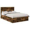 vidaXL Bed Frame with Drawer Smoked Oak 140 x 190 cm Engineer Wood