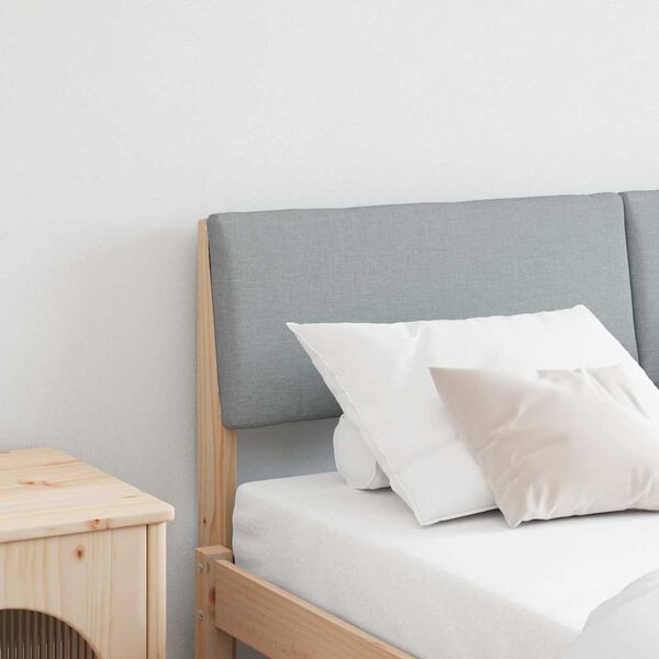 vidaXL Upholstered Headboard Light Grey 150 cm Solid Pine Wood