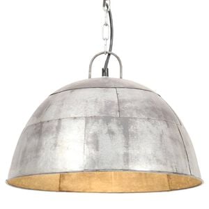 vidaXL Industrial Vintage Hanging Lamp 25 W Silver Round 41 cm E27