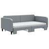 vidaXL Daybed with Trundle and Mattresses Light Grey 90x190 cm Fabric