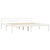 vidaXL Bed Frame without Mattress White Solid Pine Wood 180x200 cm Super King