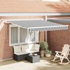 vidaXL Automatic Retractable Awning with LED Anthracite&White 300x250 cm