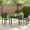 vidaXL Garden Dining Set 3 pcs Black Poly rattan