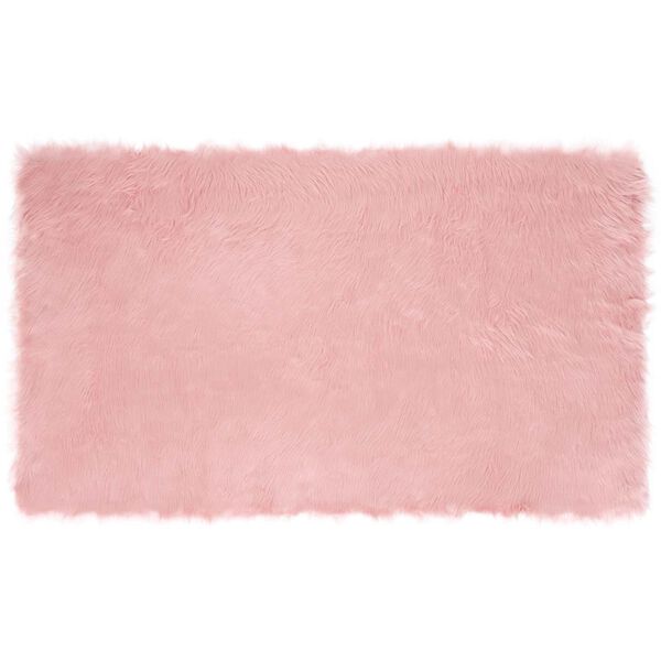 vidaXL Faux Sheepskin Rug Tafalla Pink 100 x 200 cm Polyester