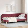 vidaXL Corner Bed Frame with Headboard Wine Red 100 x 200 cm Fabric