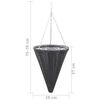 vidaXL Hanging Flower Baskets 2 pcs Poly Rattan Black
