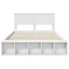 vidaXL Bed Frame with Shelf Manual White 150 x 200 cm Engineered Wood