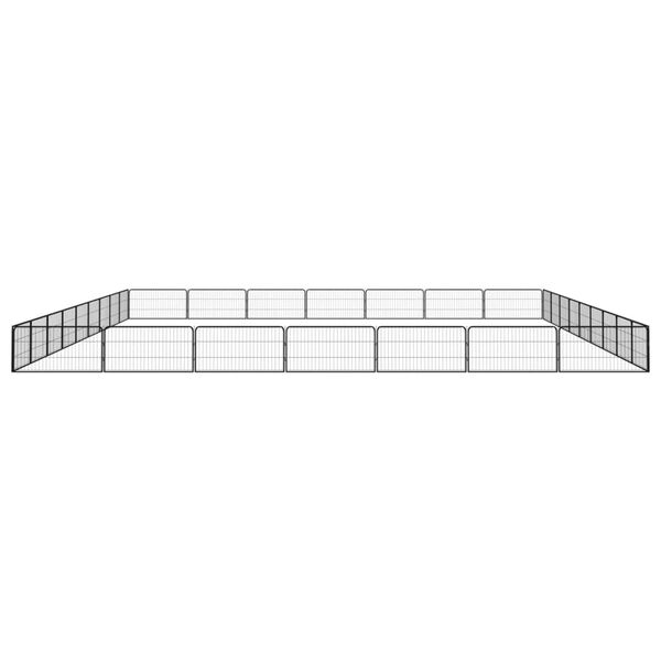 vidaXL 32-Panel Dog Playpen Black 100x50 cm Powder-coated Steel