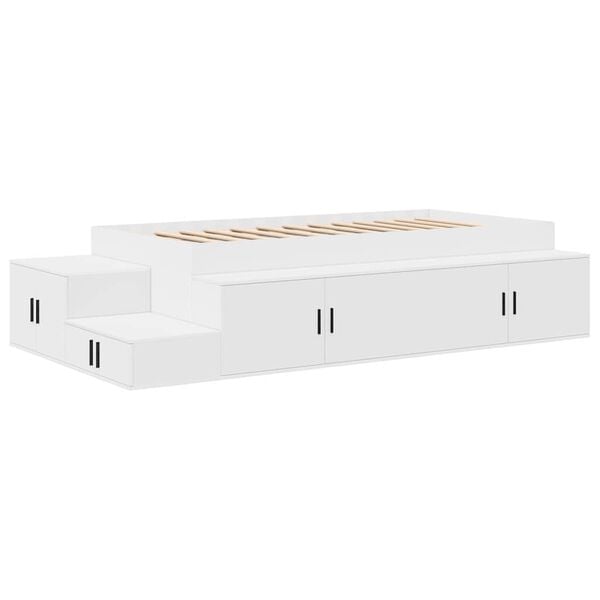 vidaXL Storage Bed Frame with Storage White 80 cm Engineered Wood