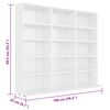 vidaXL CD Cabinet High Gloss White 100x23x89.5 cm Engineered Wood